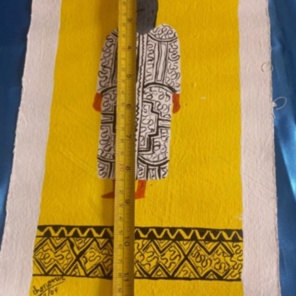 Peruvian oil painting shaman amazon jungle 12.12. x 8 Inches - Picture 6 of 7